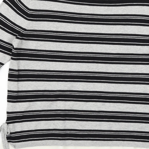 Dorothy Perkins Womens Grey Striped  Pullover Jumper Size 12