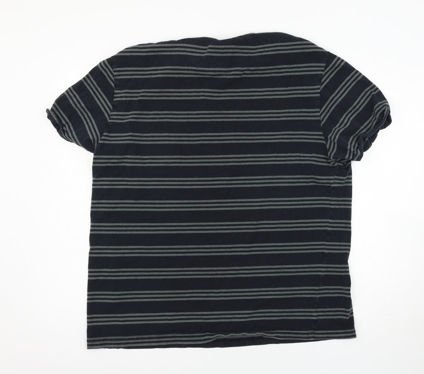 TU Mens Grey Striped   T-Shirt Size XL