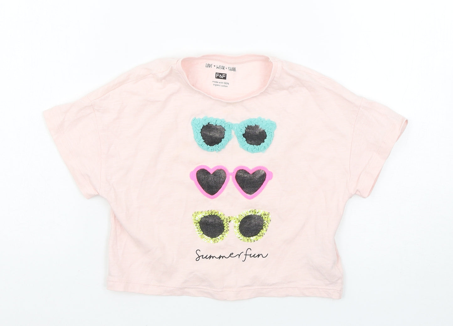 F&F Girls Pink   Basic T-Shirt Size 4-5 Years