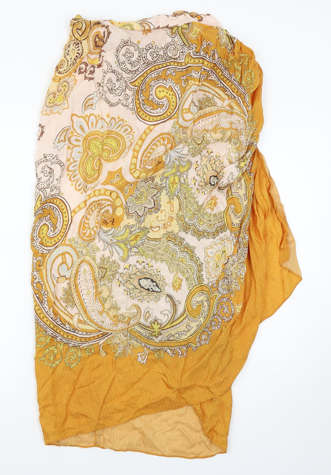 H&M Womens Yellow Paisley  Maxi Skirt Size 12