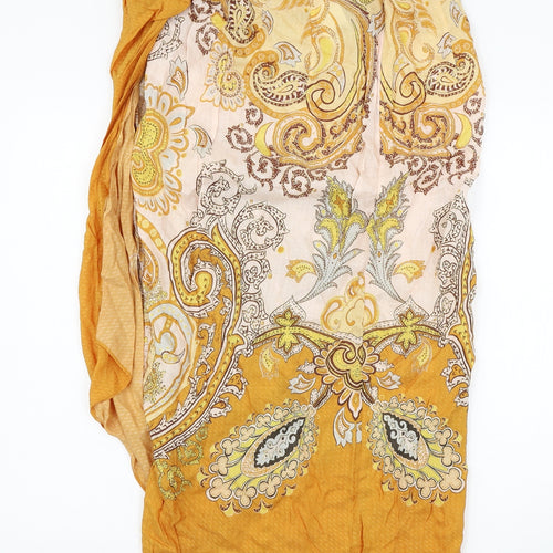 H&M Womens Yellow Paisley  Maxi Skirt Size 12