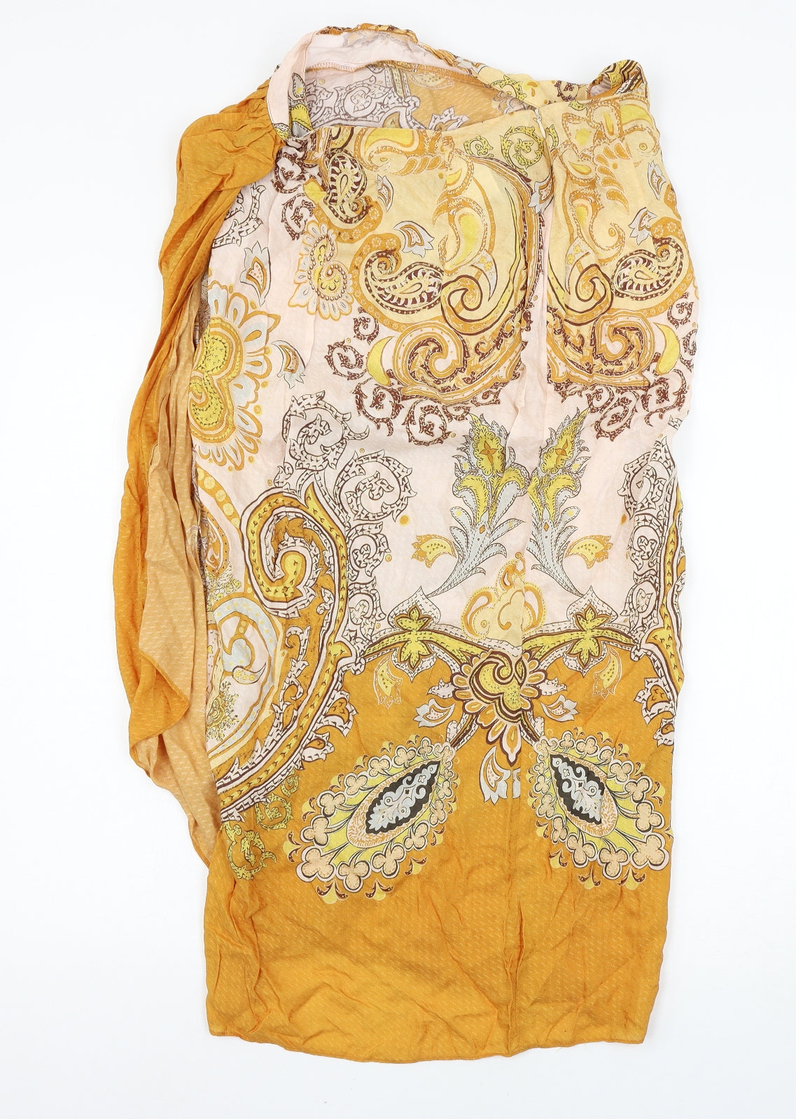 H&M Womens Yellow Paisley  Maxi Skirt Size 12