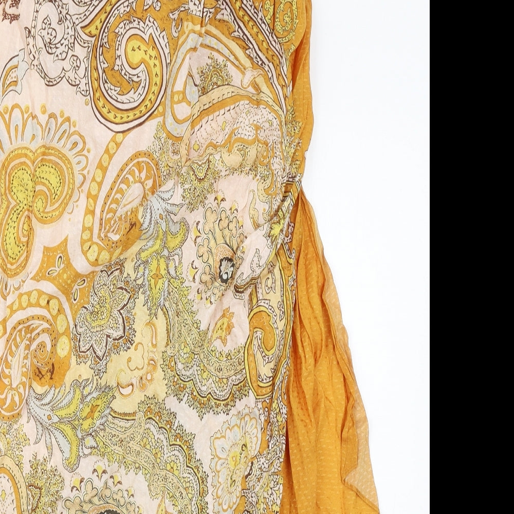 H&M Womens Yellow Paisley  Maxi Skirt Size 12