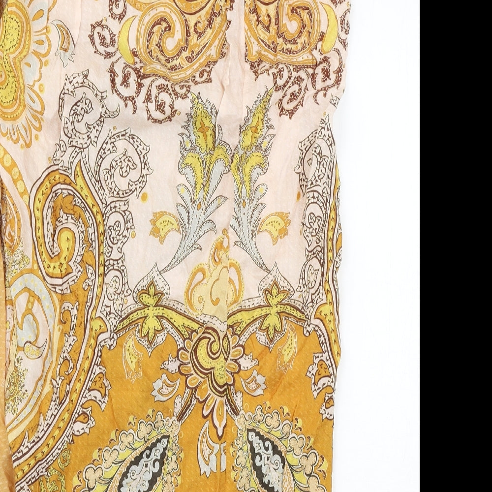 H&M Womens Yellow Paisley  Maxi Skirt Size 12