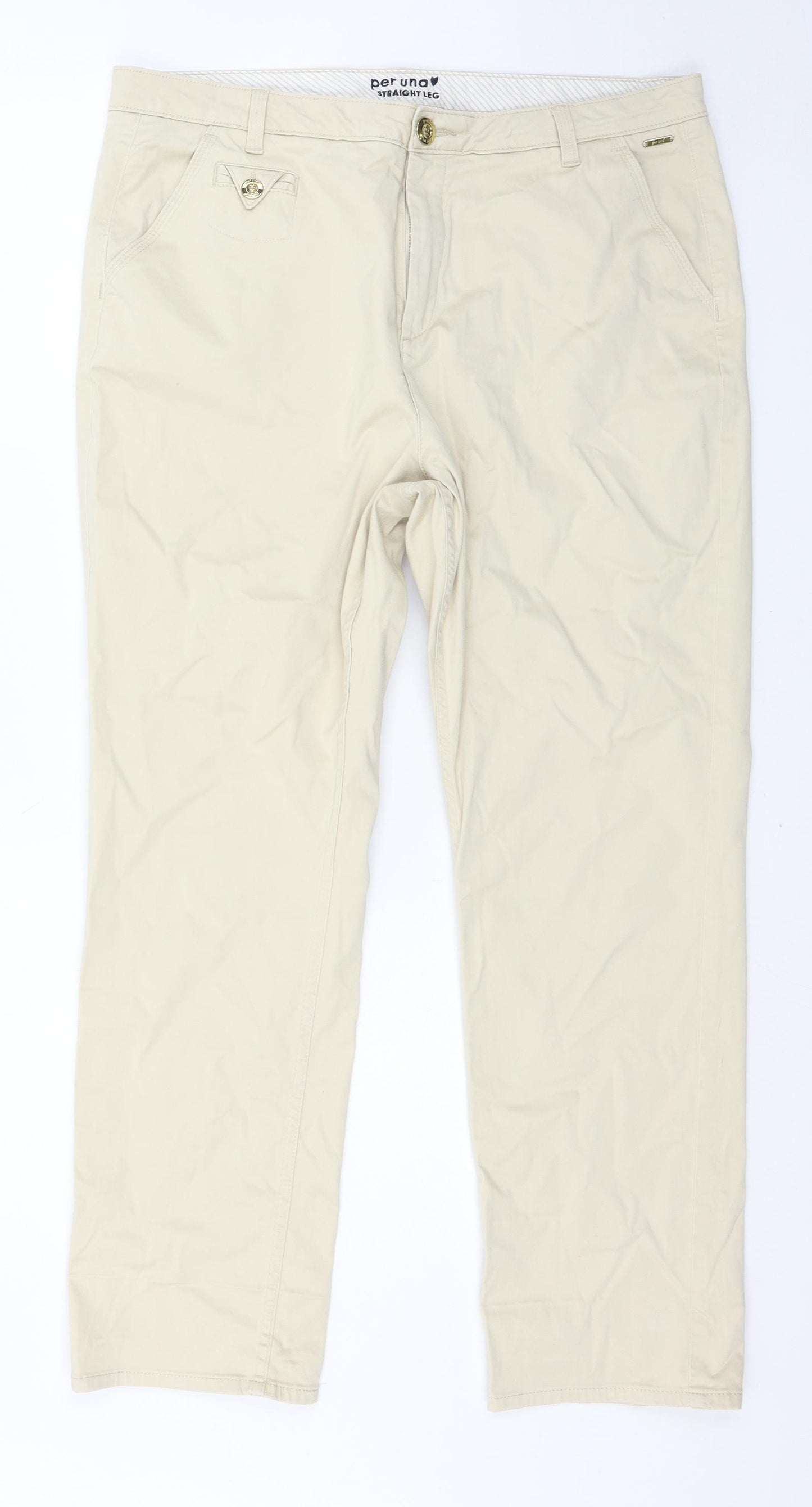 Per Una Womens Beige   Trousers  Size 16 L28 in