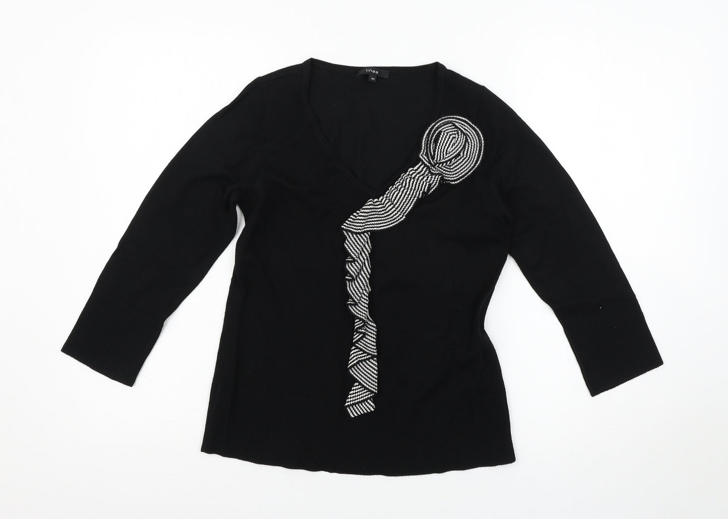 Linea Womens Black   Basic T-Shirt Size M