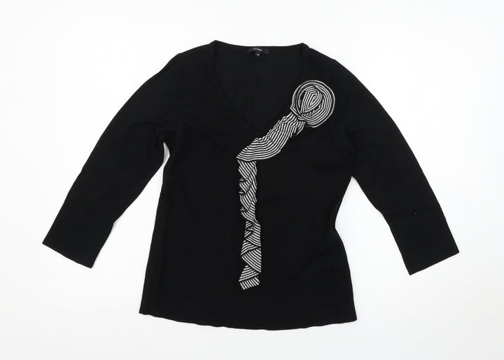 Linea Womens Black   Basic T-Shirt Size M