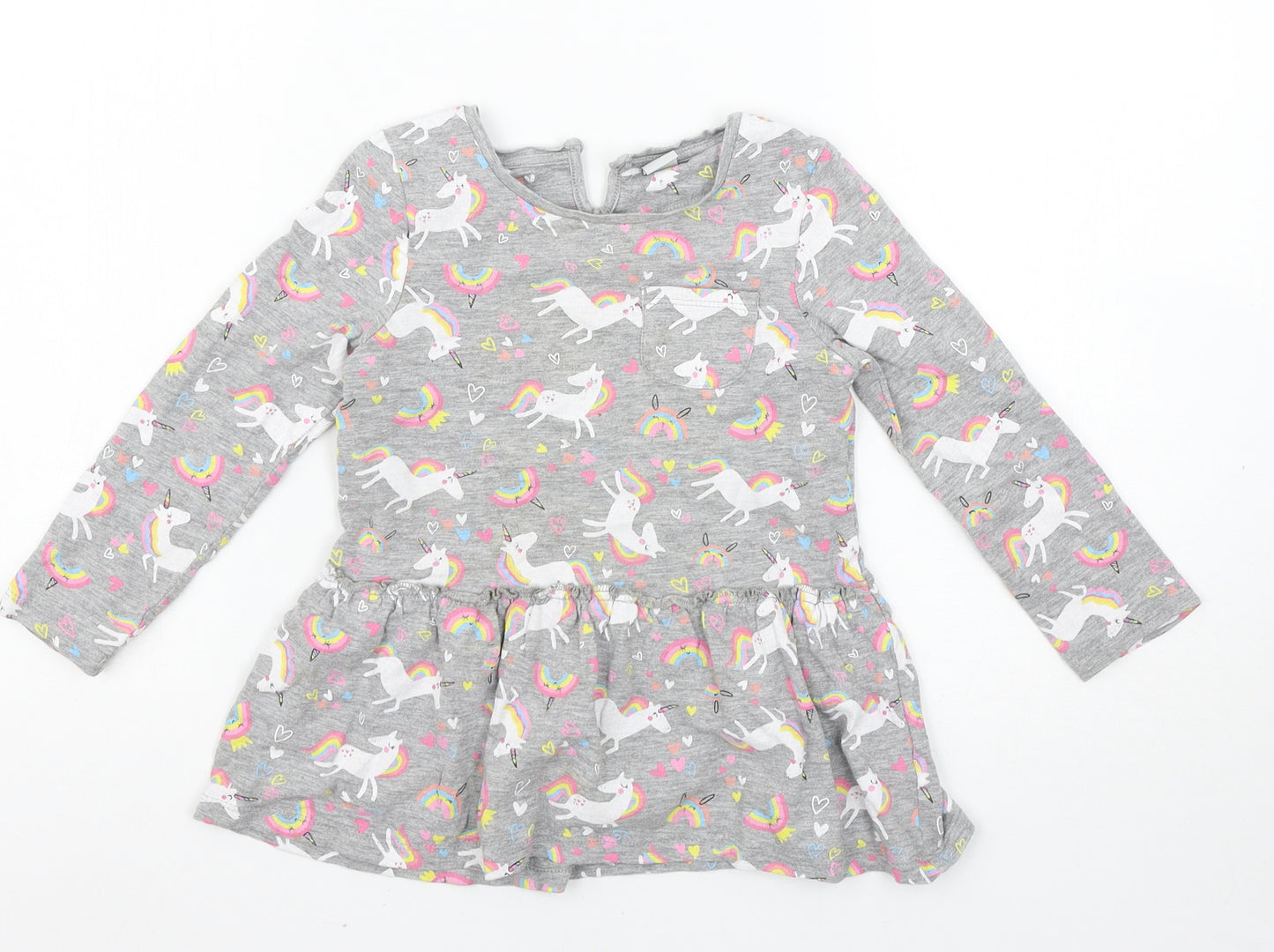 TU Girls Grey   Basic T-Shirt Size 3 Years