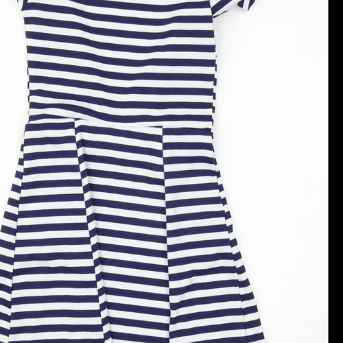 Preworn Womens Blue Striped  T-Shirt Dress  Size 8