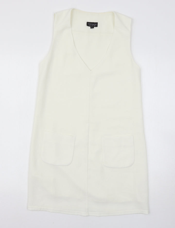 Topshop Womens White   Tank Dress  Size 6