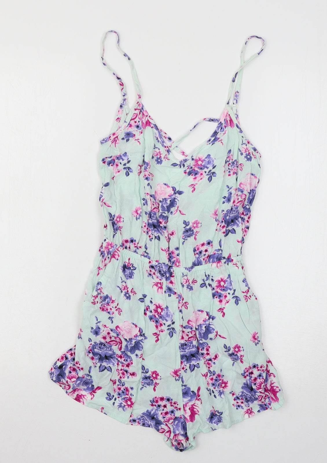 H&M Womens Multicoloured Floral  Playsuit One-Piece Size 6
