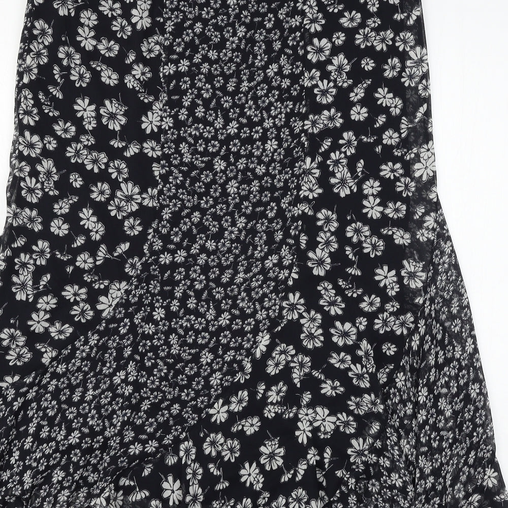 Sommermann Womens Black Floral  Maxi Skirt Size 10