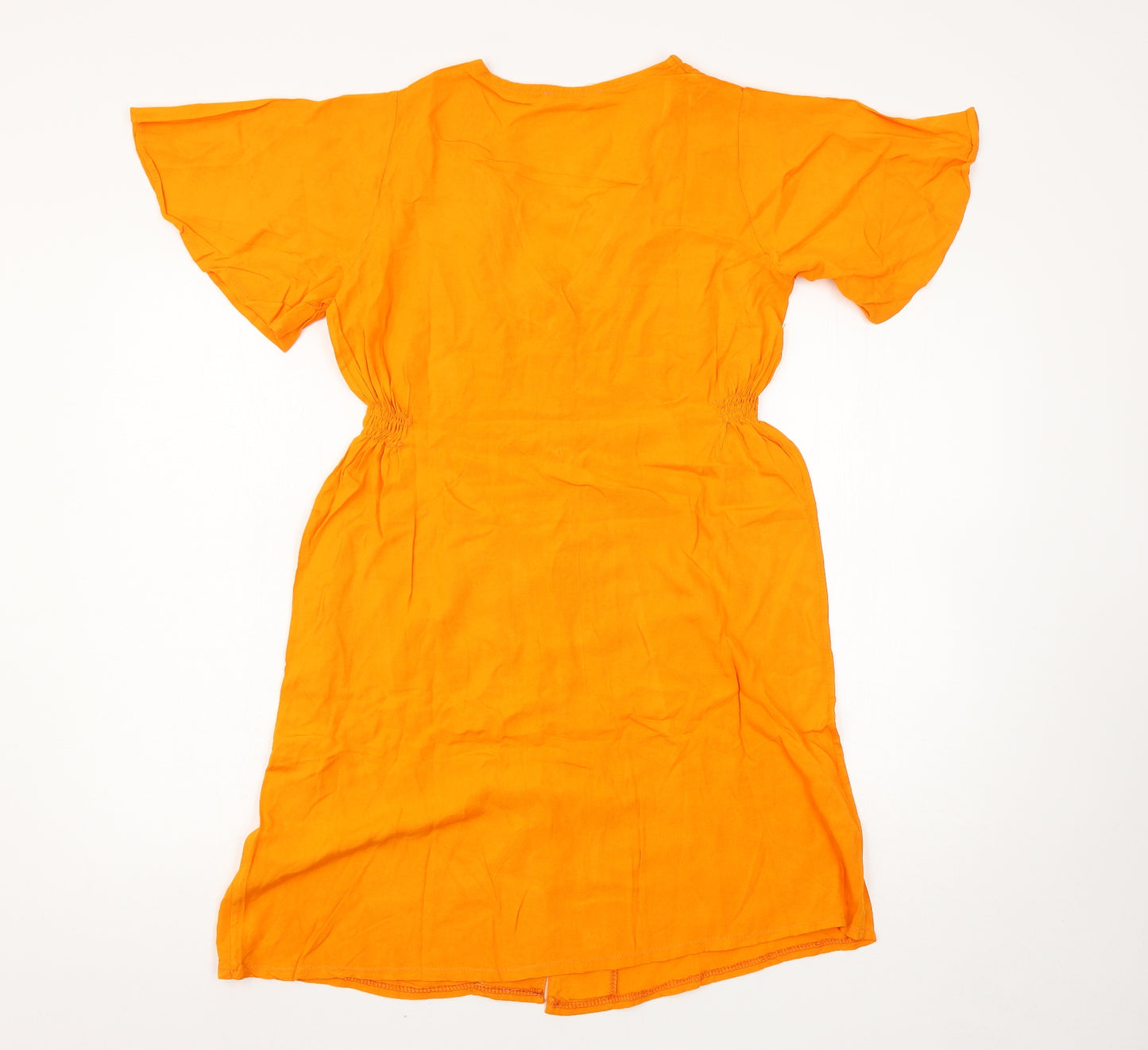 Lacati Womens Yellow   Wrap Dress  Size S
