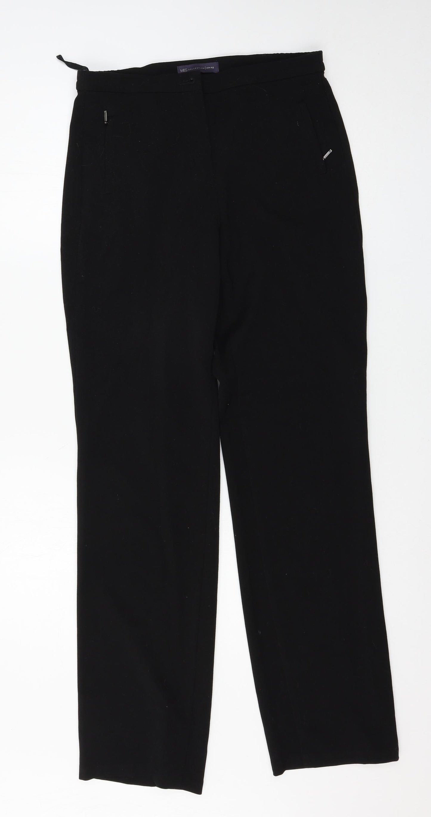 Marks and Spencer Womens Black   Trousers  Size 8 L32 in