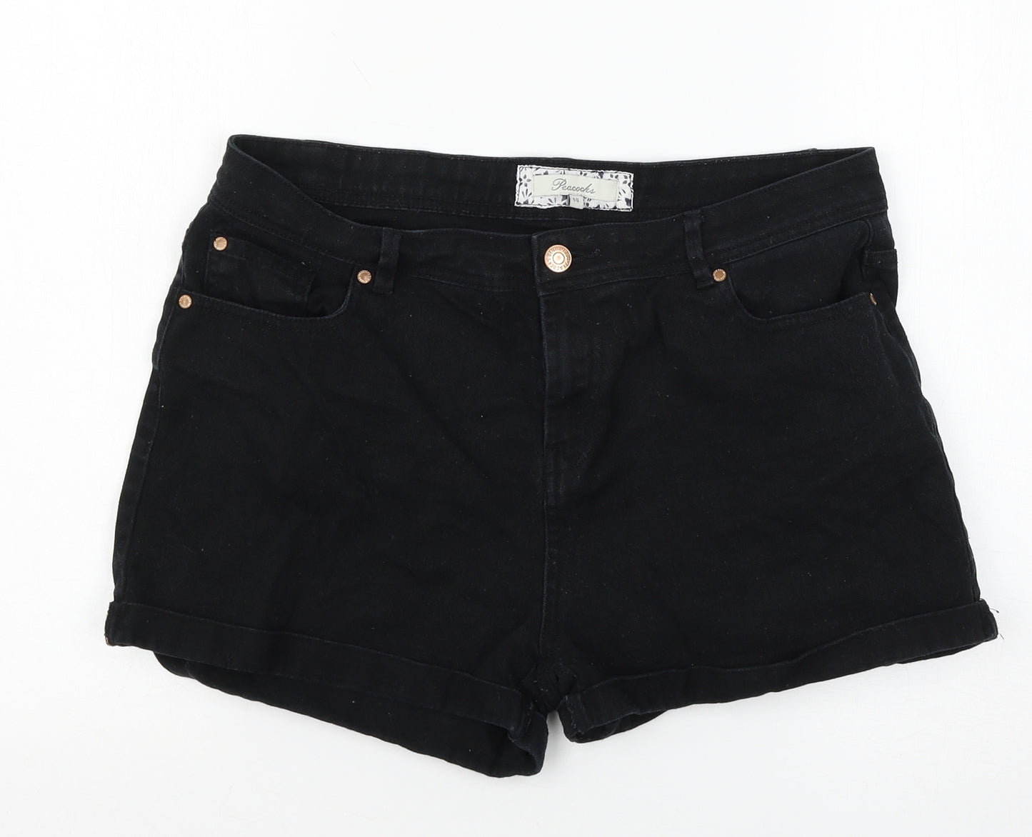 Peacocks Womens Black   Hot Pants Shorts Size 14