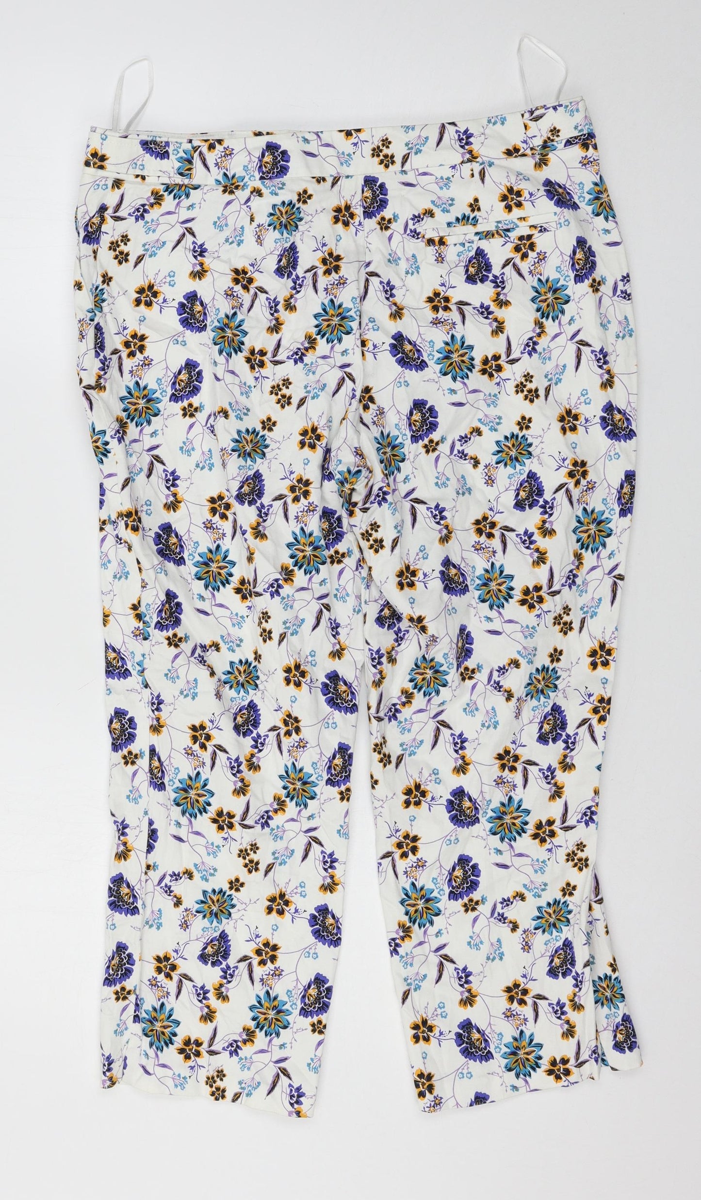 Peacocks Womens Multicoloured Floral  Trousers  Size 14 L23 in