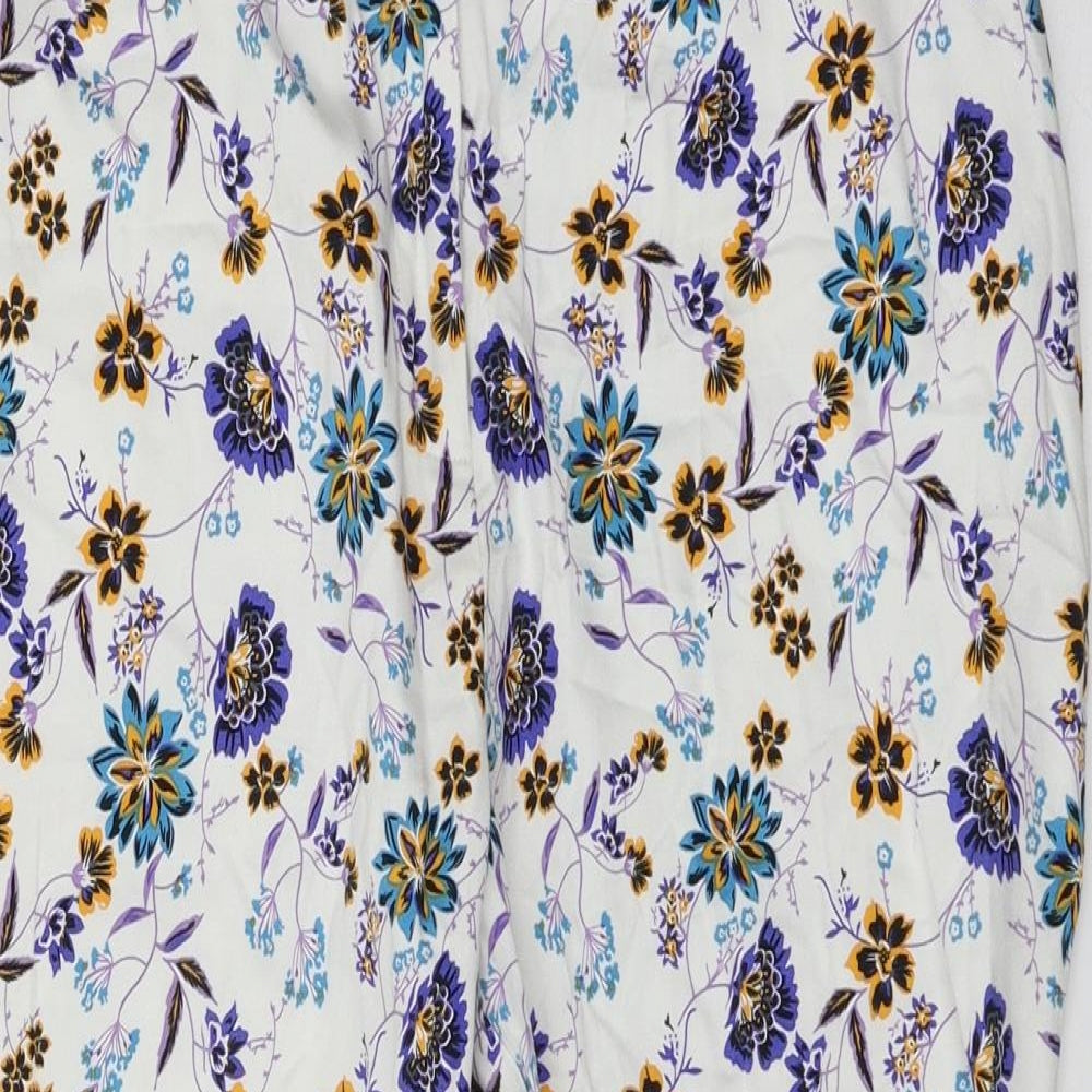 Peacocks Womens Multicoloured Floral  Trousers  Size 14 L23 in