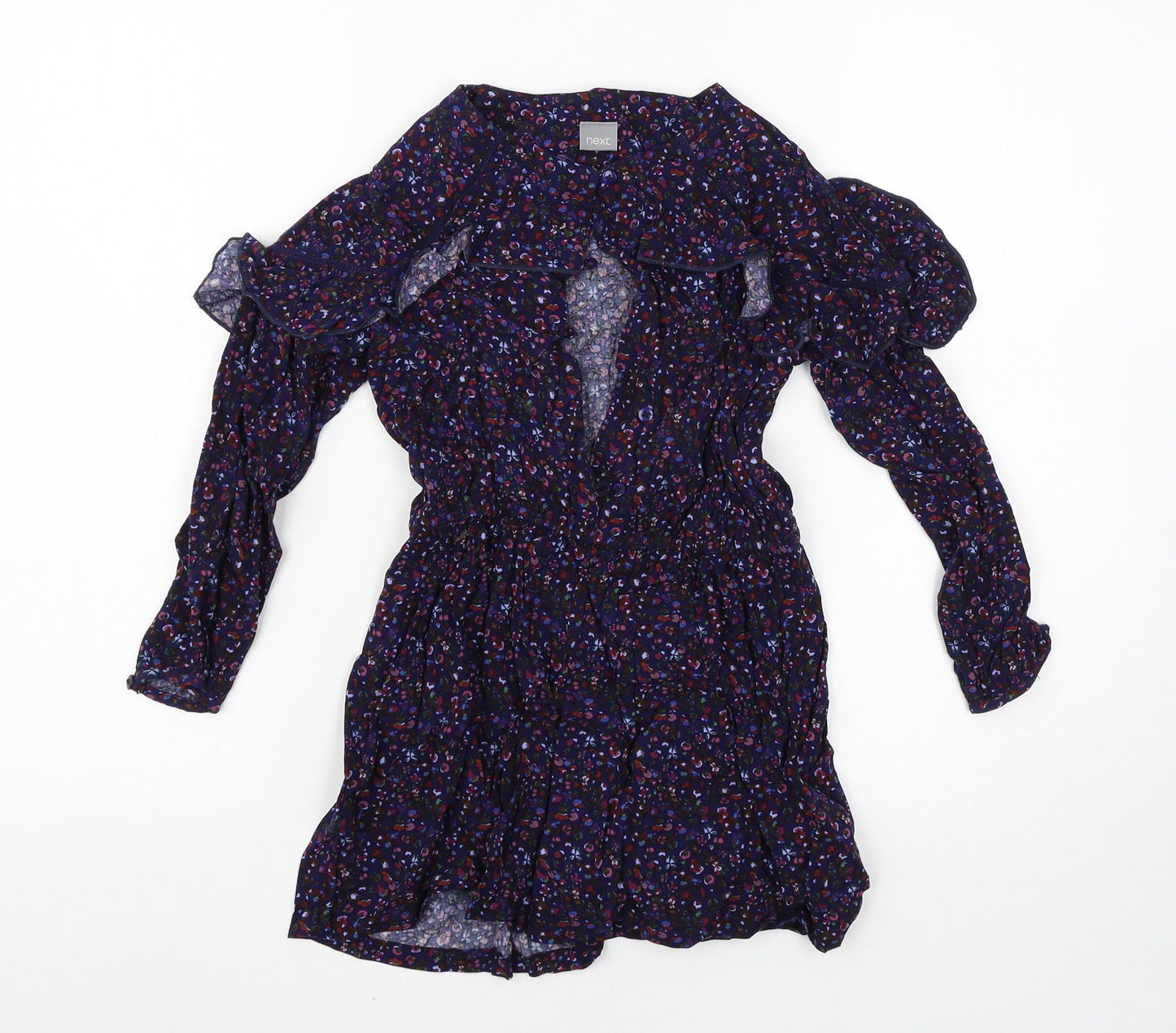 NEXT Girls Blue Floral  Playsuit One-Piece Size 6 Years