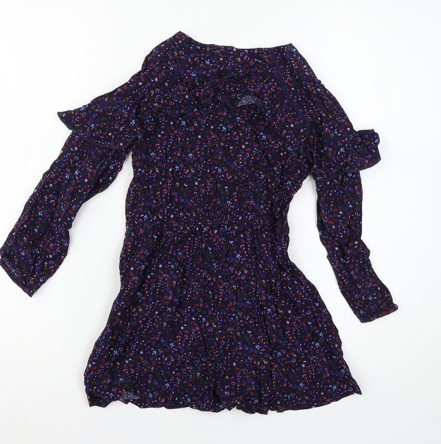 NEXT Girls Blue Floral  Playsuit One-Piece Size 6 Years