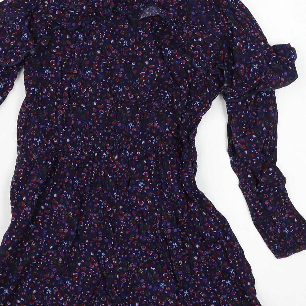 NEXT Girls Blue Floral  Playsuit One-Piece Size 6 Years
