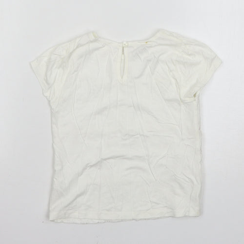 Monsoon Girls White   Basic T-Shirt Size 5-6 Years