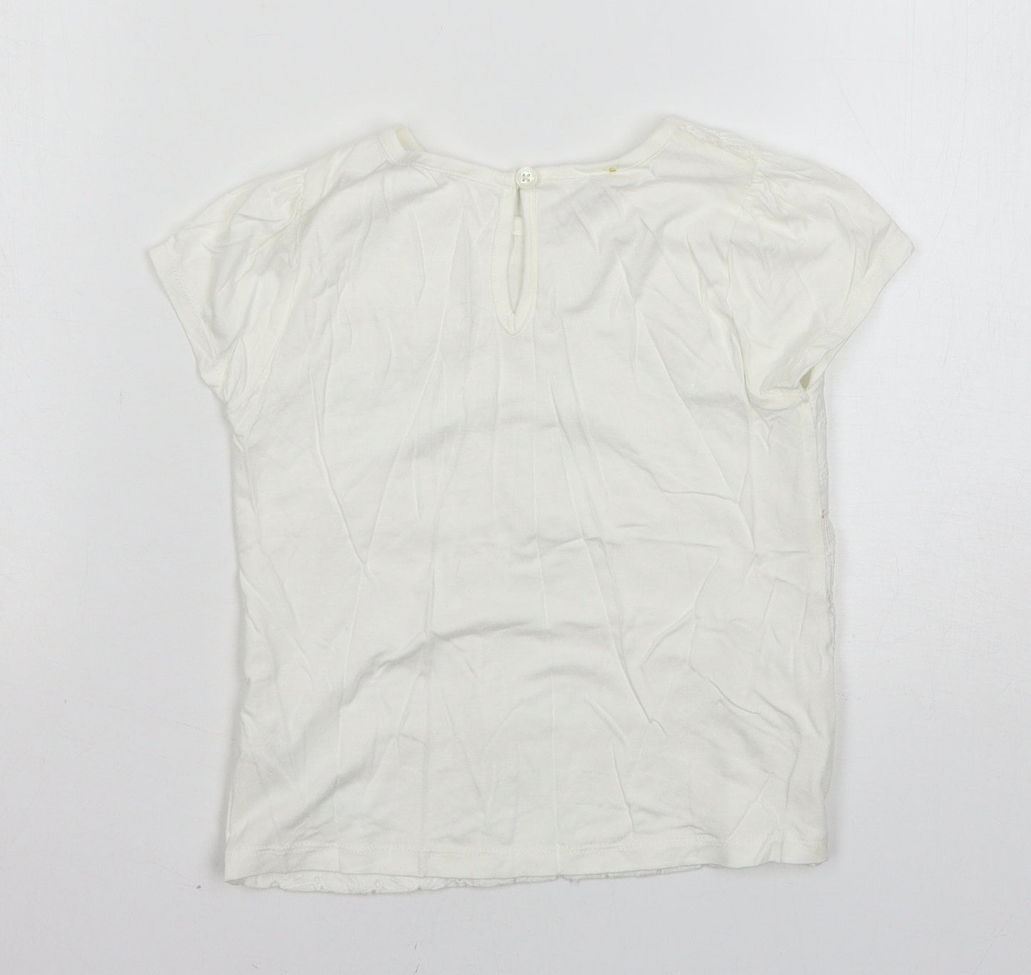 Monsoon Girls White   Basic T-Shirt Size 5-6 Years