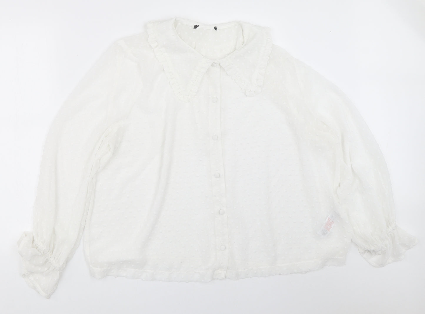 Primark Womens White   Basic Button-Up Size 18