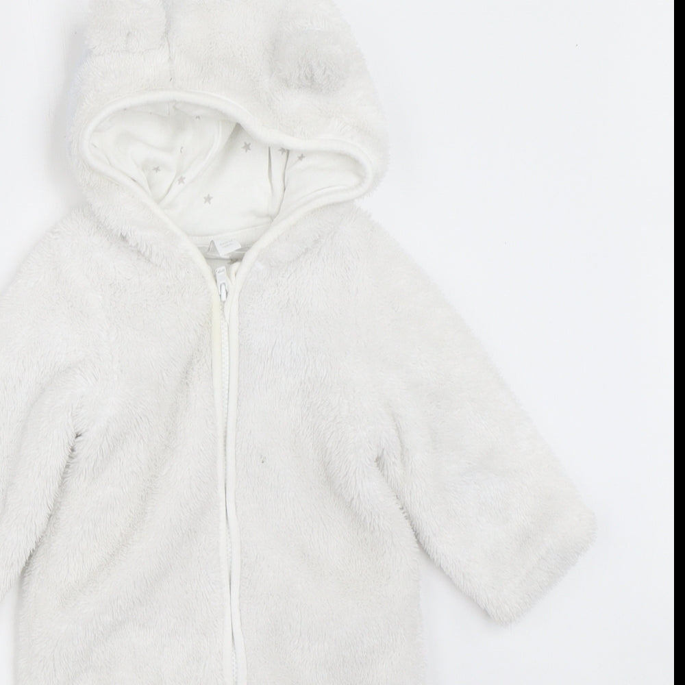 The Little White Company Baby White Solid  Capri One Piece Size 0-3 Months