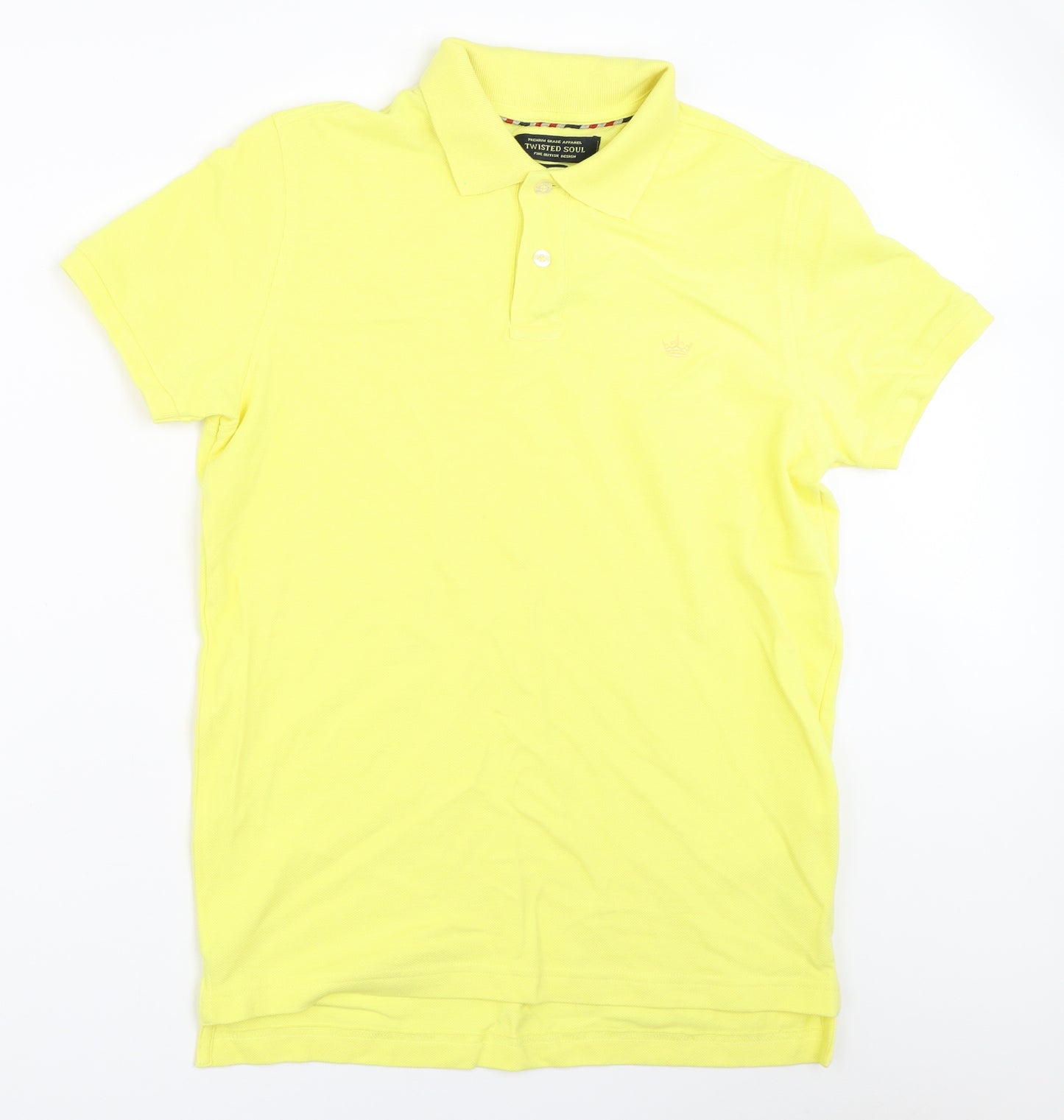 Twisted Soul Mens Yellow    Polo Size M