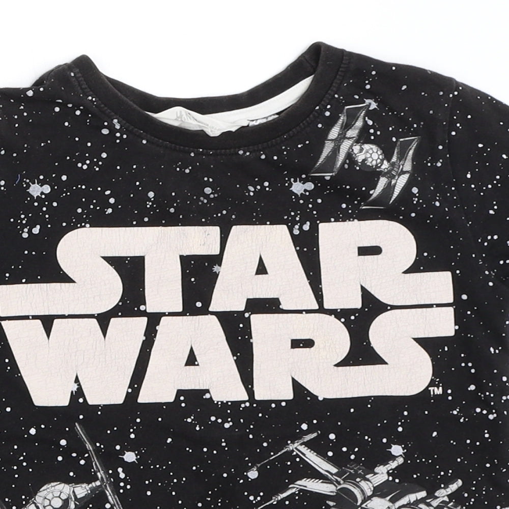 H&M Boys Black   Basic T-Shirt Size 7-8 Years  - star wars