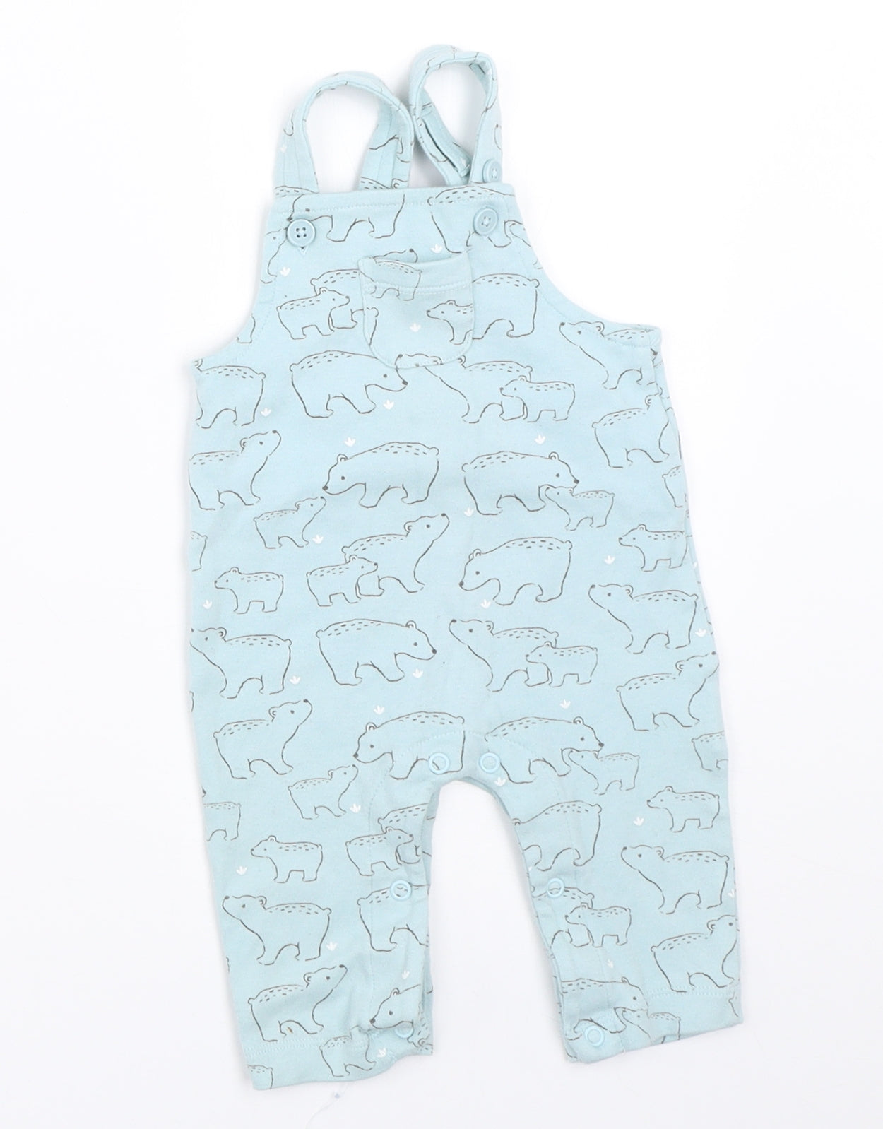 John Lewis Boys Blue   Dungaree One-Piece Size 0-3 Months