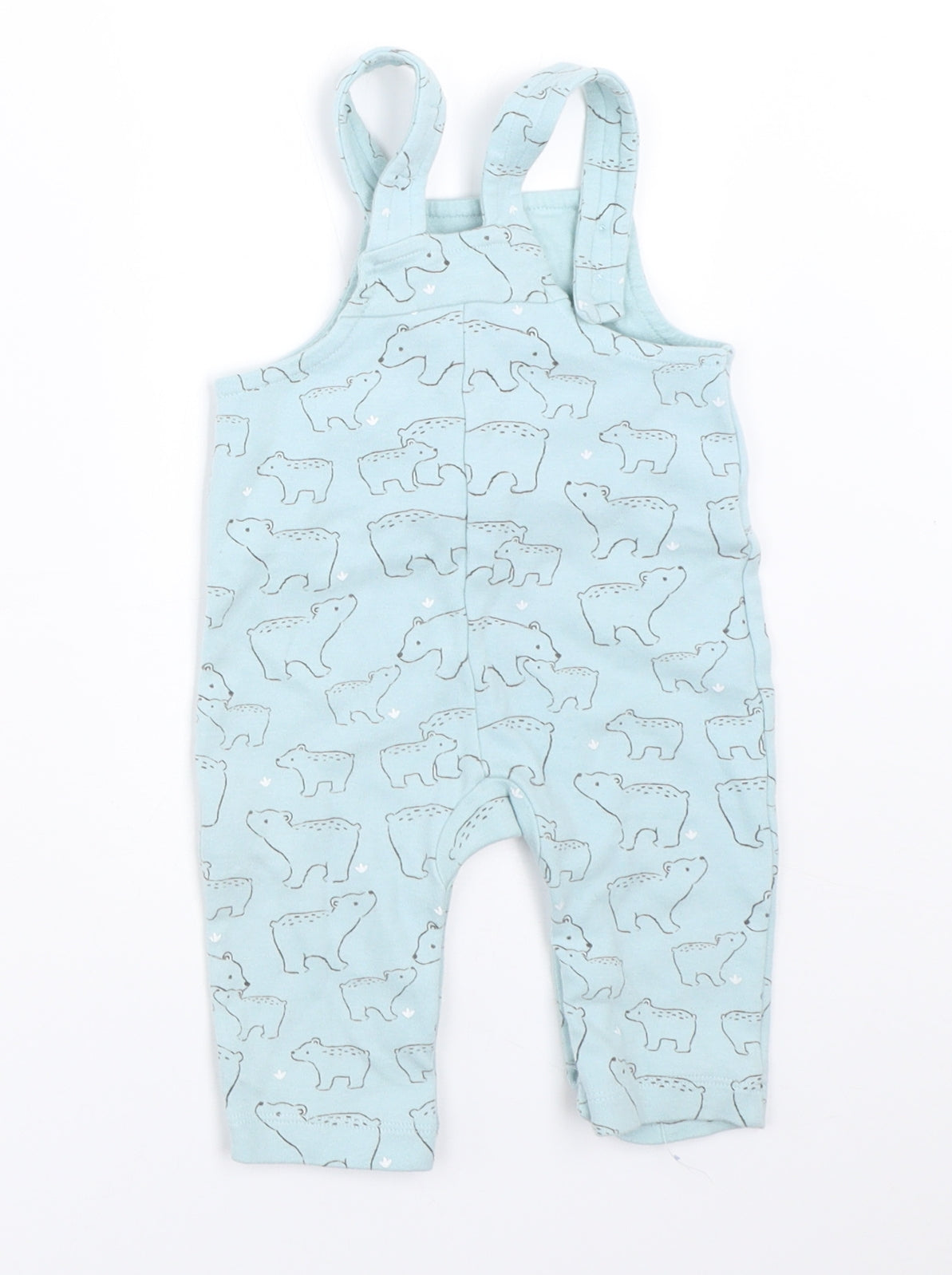 John Lewis Boys Blue   Dungaree One-Piece Size 0-3 Months