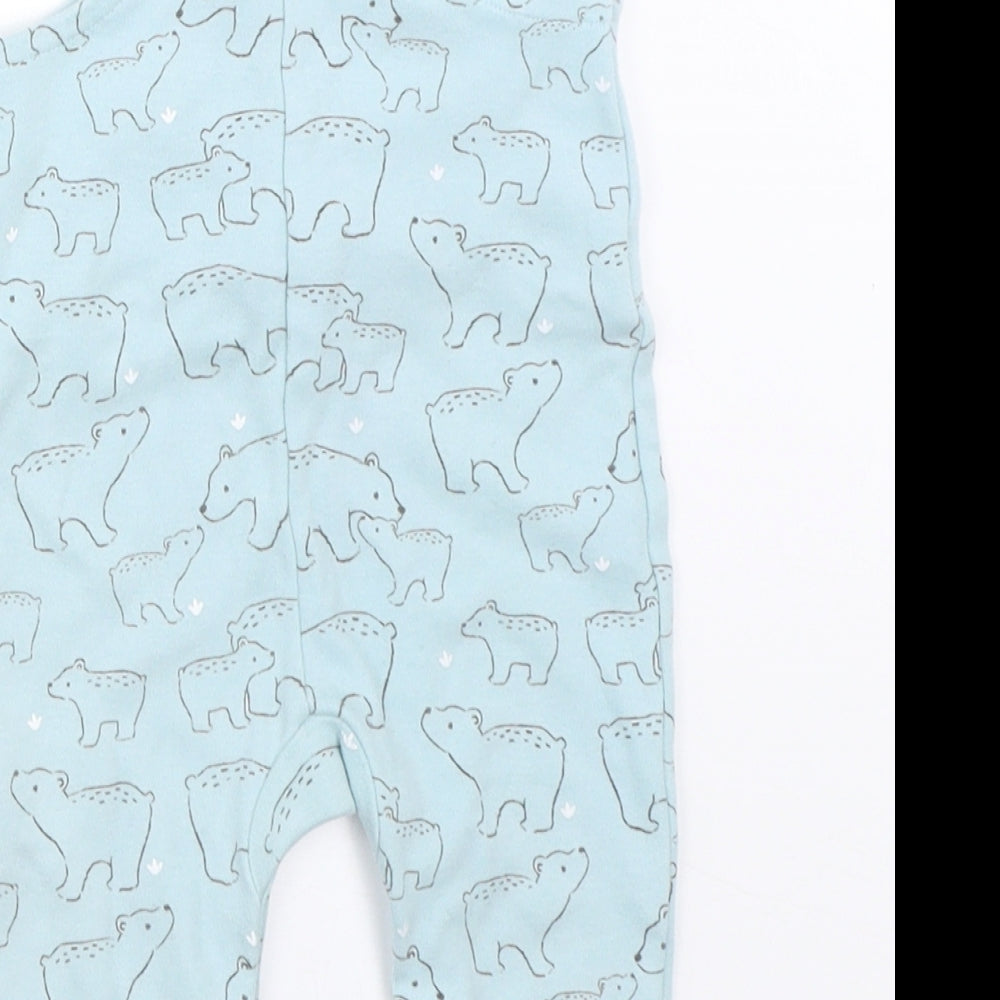 John Lewis Boys Blue   Dungaree One-Piece Size 0-3 Months