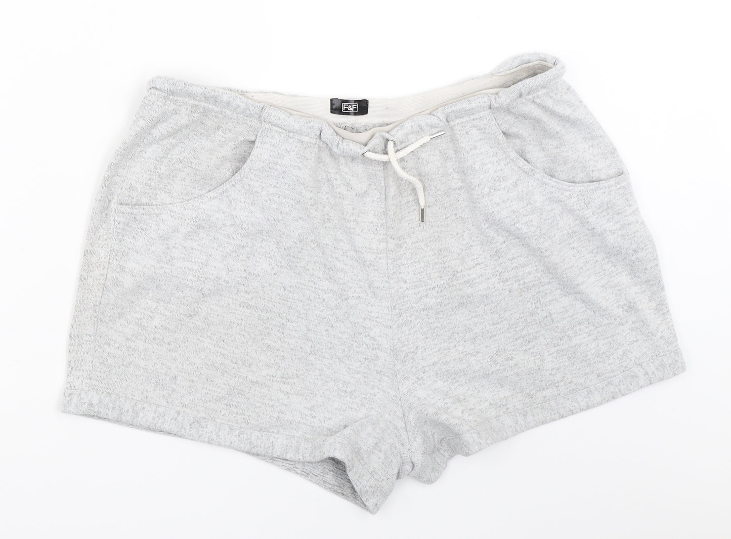F&F Womens Grey Solid  Top Sleep Shorts Size 12