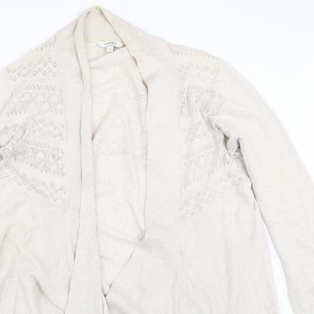 Fat Face Womens Beige   Cardigan Jumper Size 14