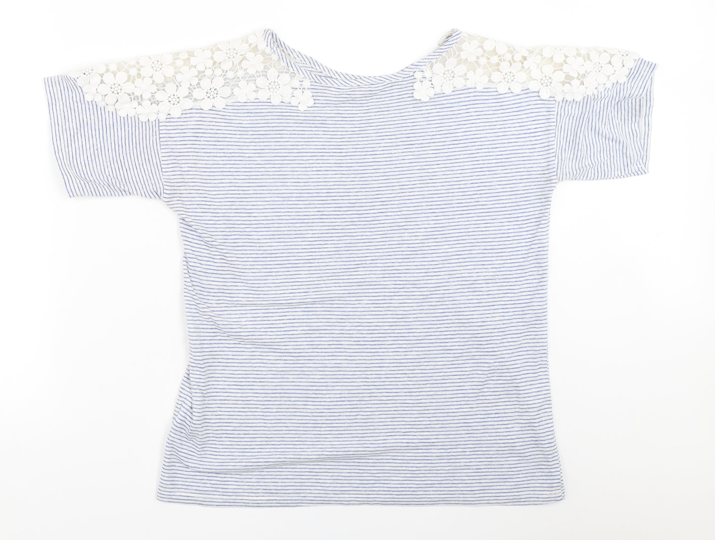 NEXT Womens Blue Striped  Basic T-Shirt Size 12