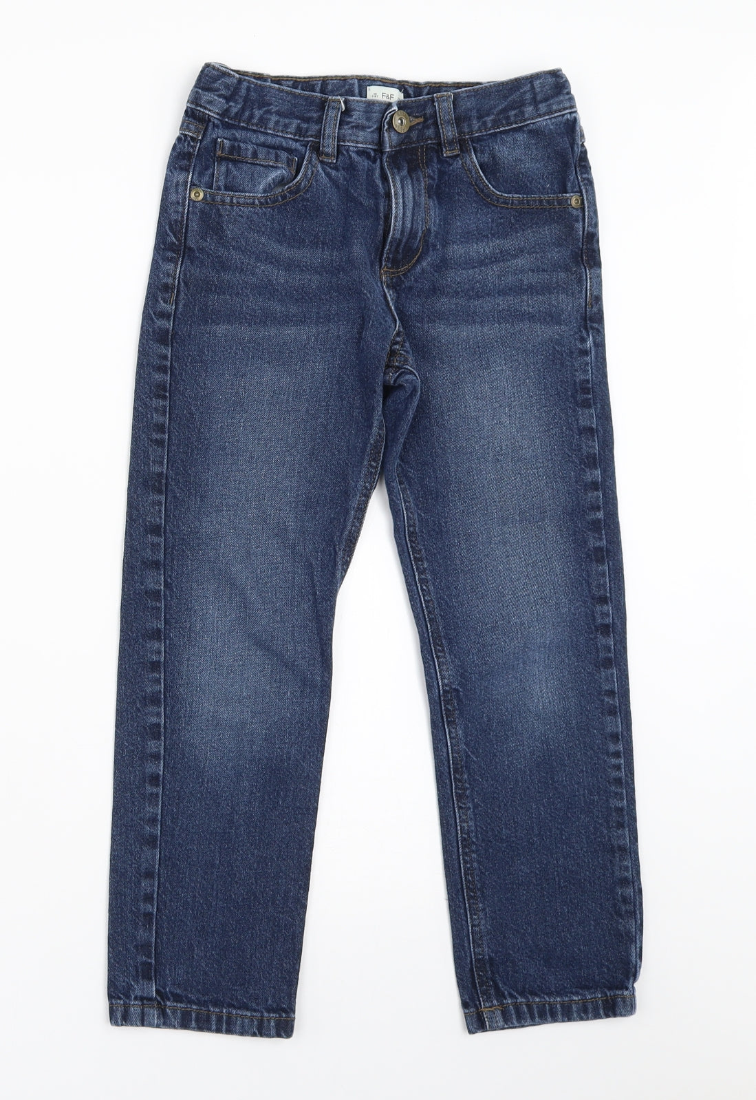 F&F Boys Blue  Denim Straight Jeans Size 7-8 Years