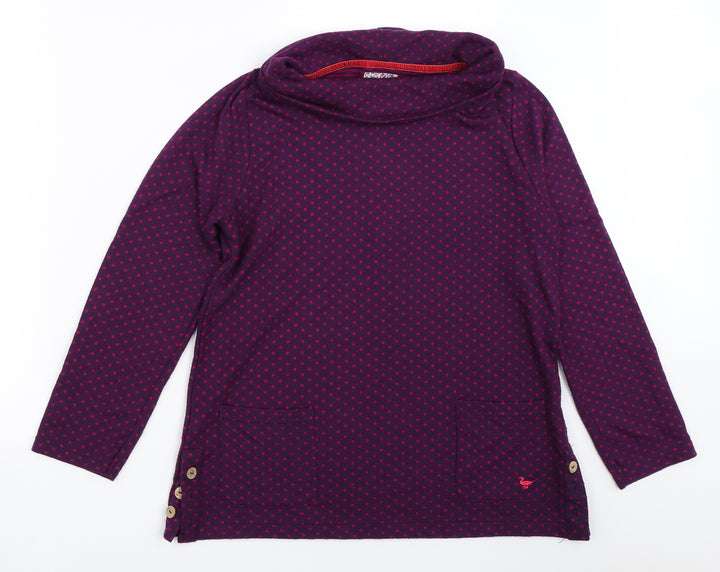 EWM Womens Purple Polka Dot Pullover Jumper Size S