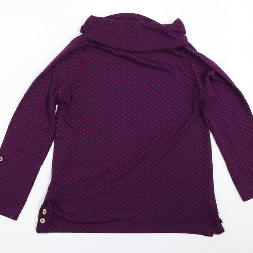 EWM Womens Purple Polka Dot  Pullover Jumper Size S