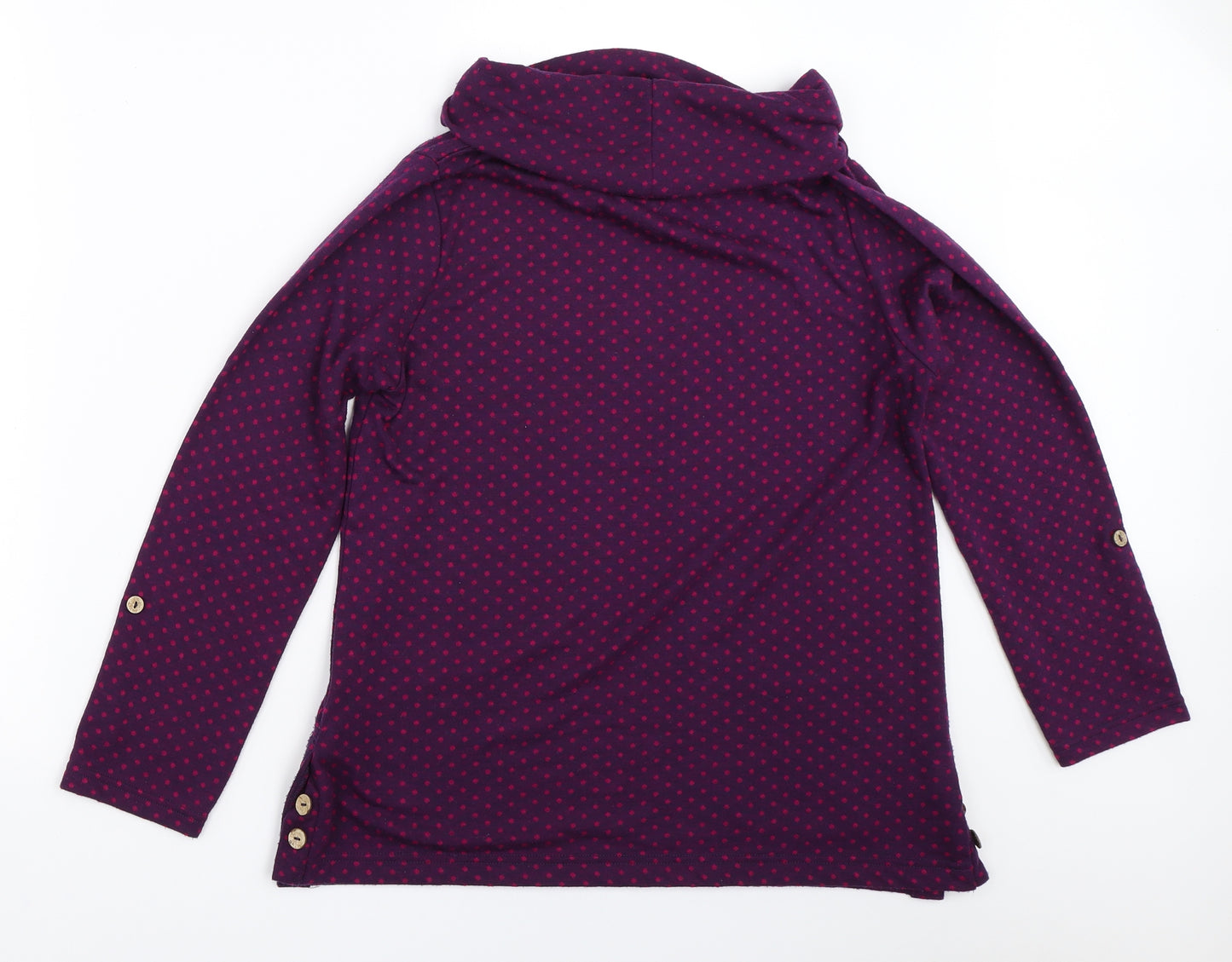EWM Womens Purple Polka Dot  Pullover Jumper Size S