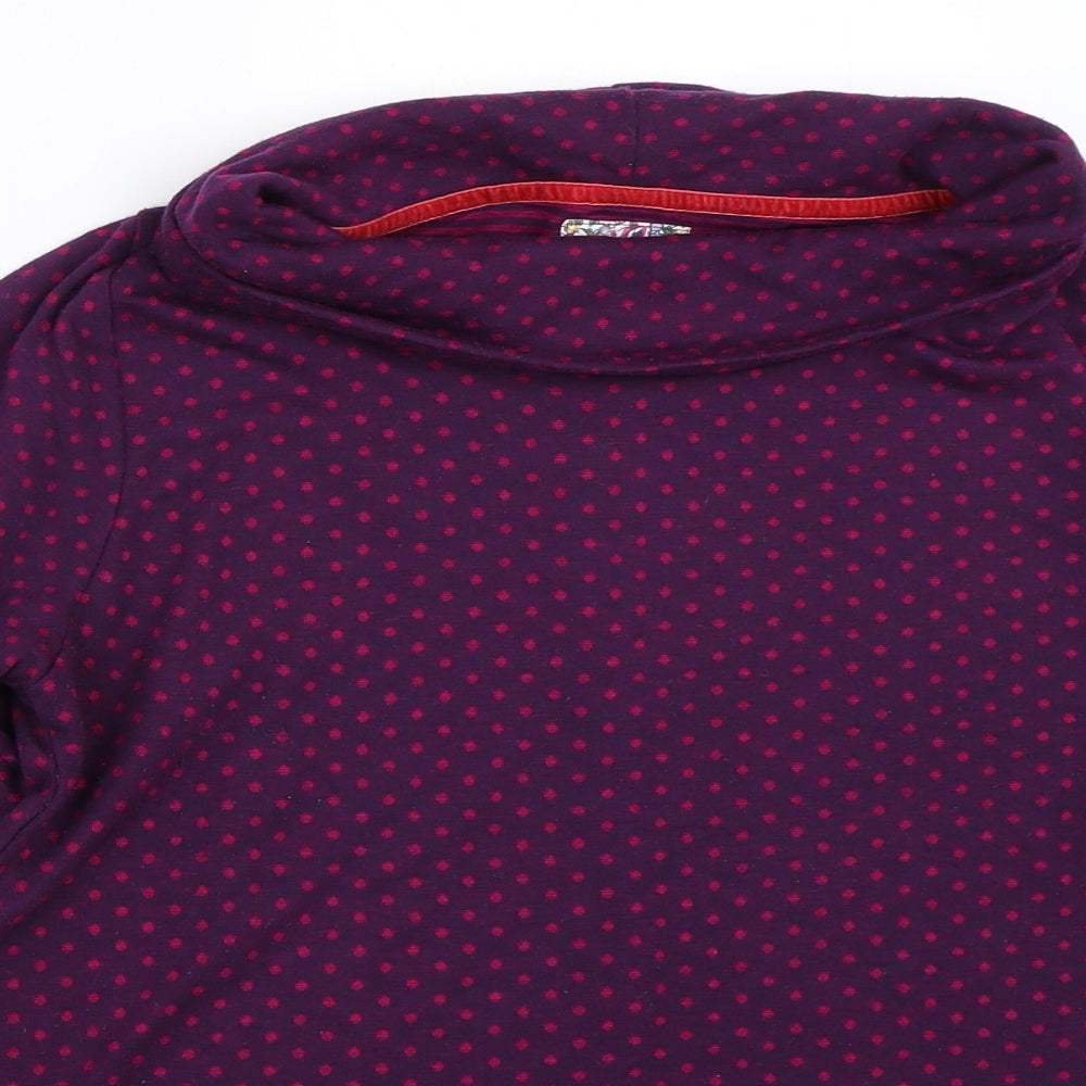 EWM Womens Purple Polka Dot  Pullover Jumper Size S