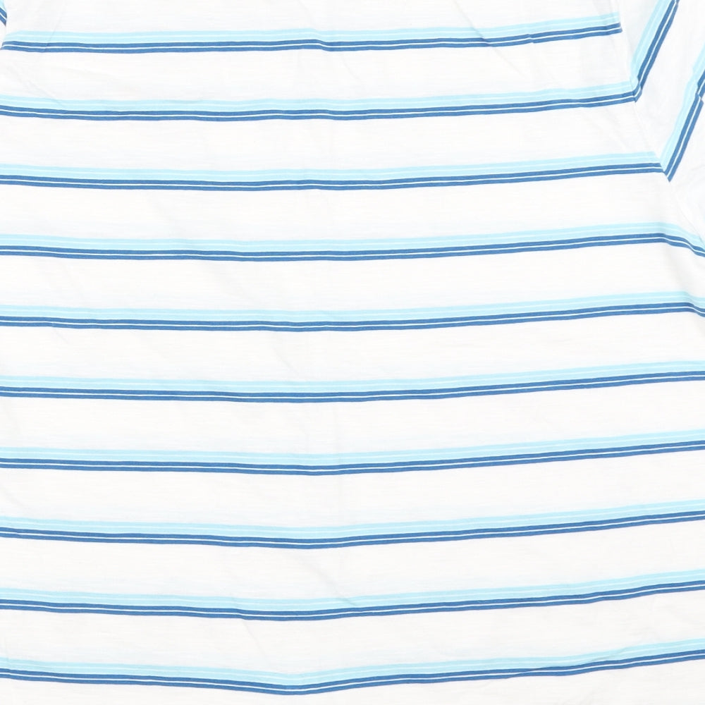 F&F Mens White Striped   T-Shirt Size XL