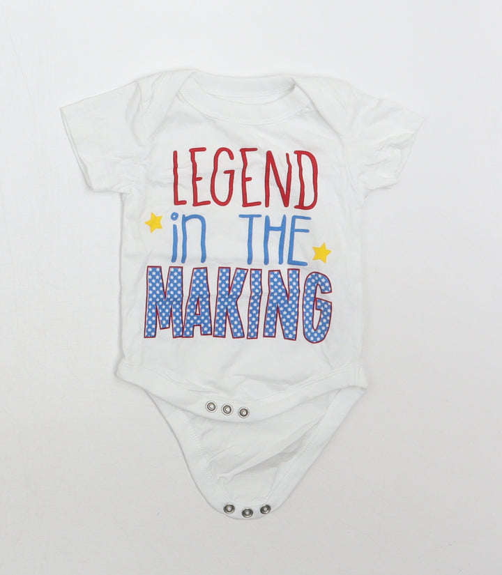 Pep&co Baby White Babygrow One-Piece Size 0-3 Months