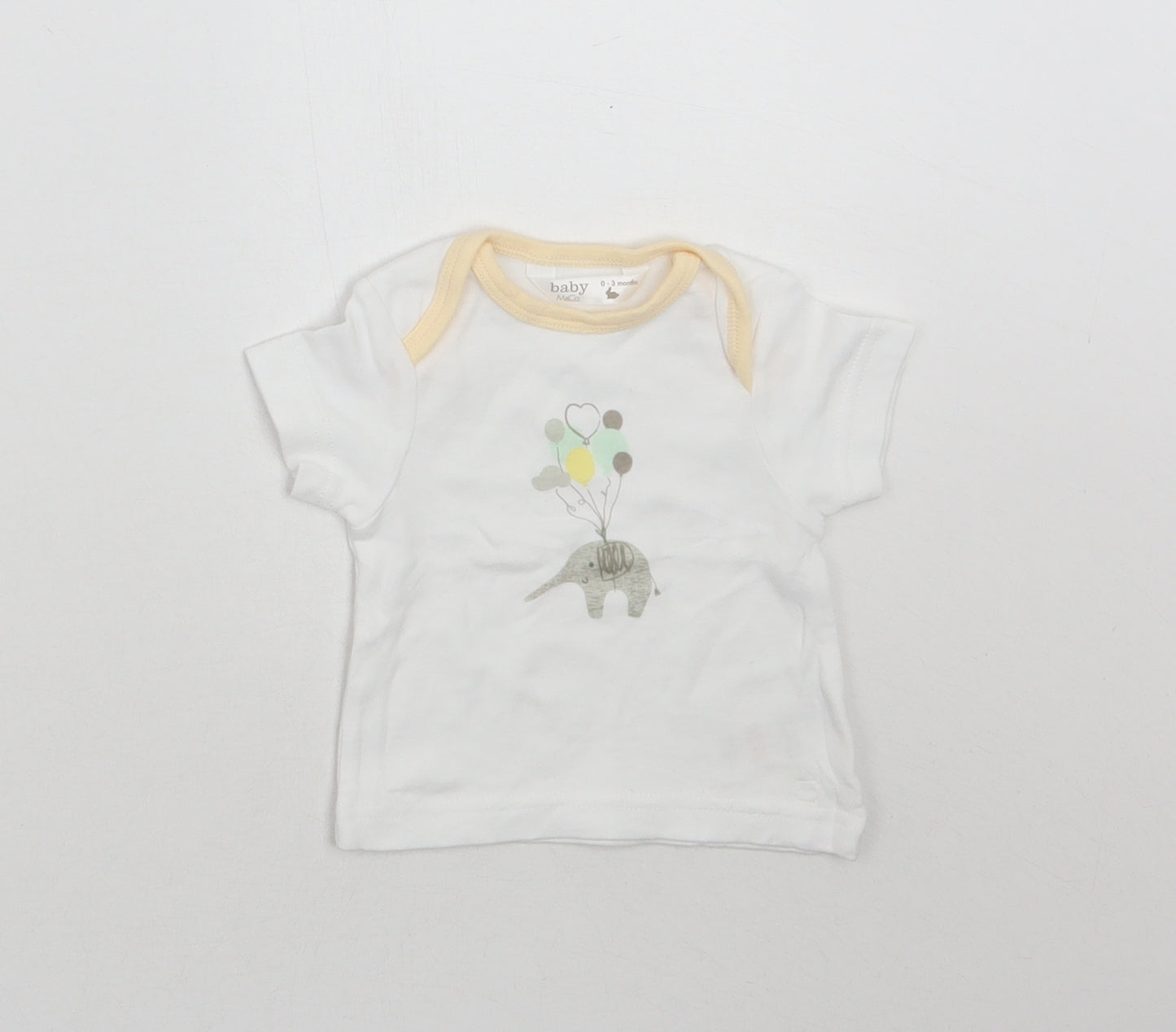 M^co Baby White   Basic T-Shirt Size 0-3 Months