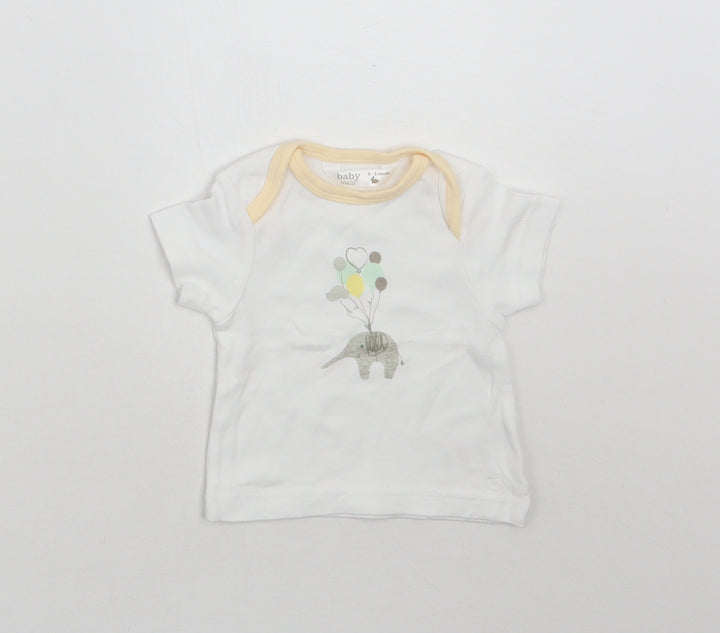 M^co Baby White   Basic T-Shirt Size 0-3 Months