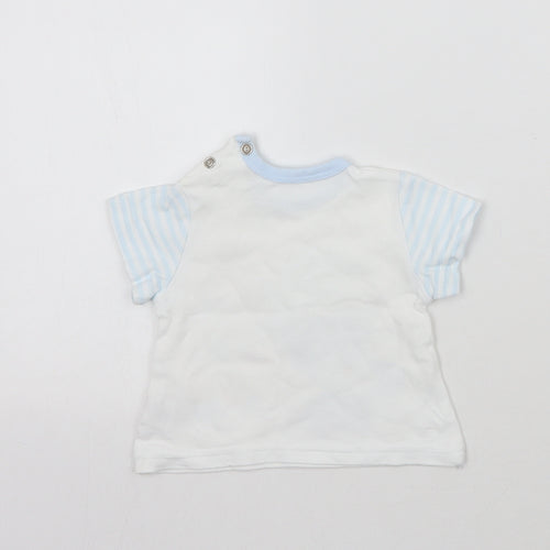 Pep&co Baby White Striped  Basic T-Shirt Size 0-3 Months