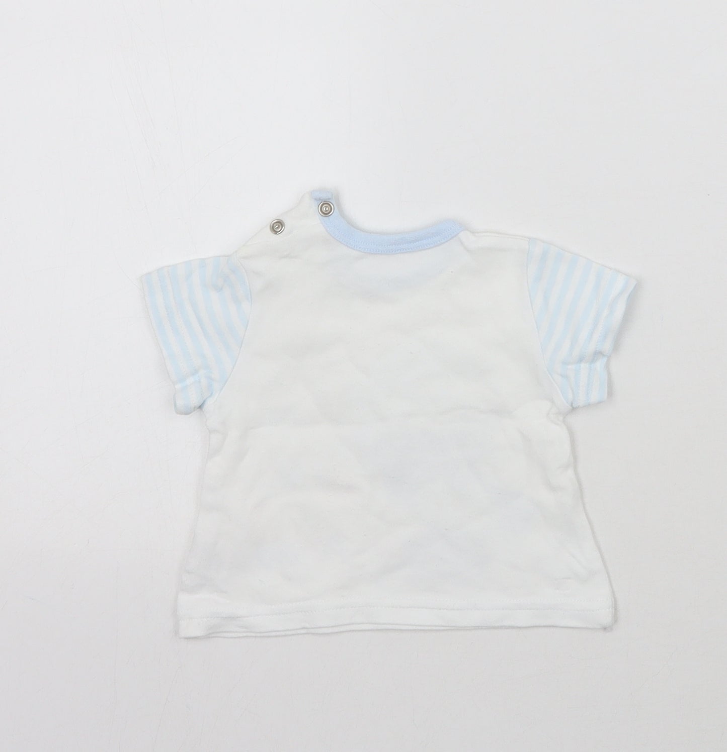 Pep&co Baby White Striped  Basic T-Shirt Size 0-3 Months