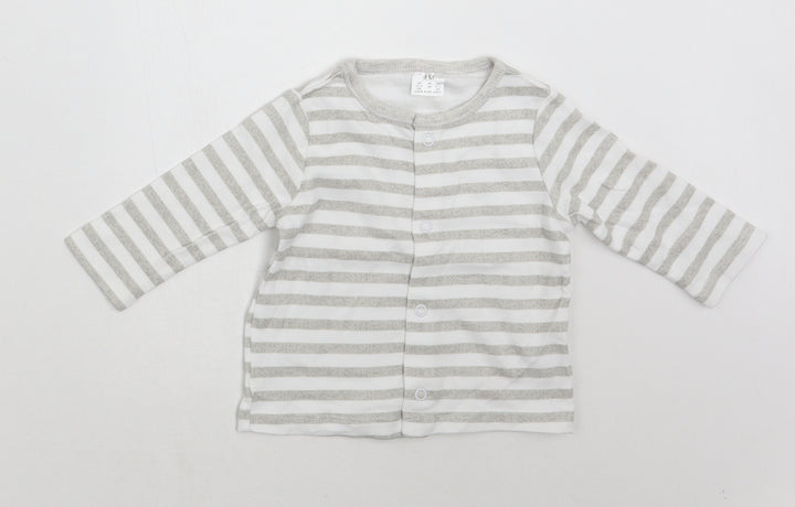 F&F Baby White Striped Basic T-Shirt Size 0-3 Months