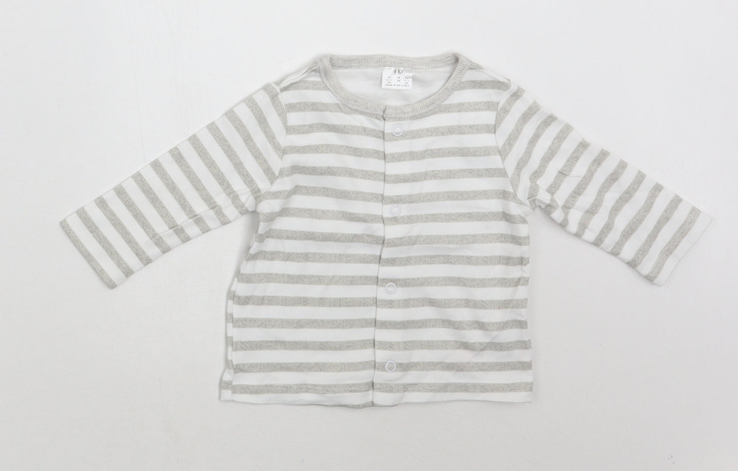 F&F Baby White Striped  Basic T-Shirt Size 0-3 Months