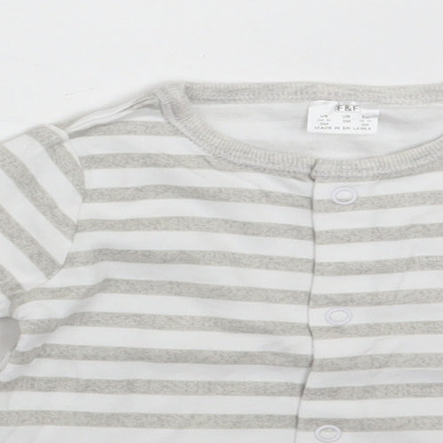 F&F Baby White Striped  Basic T-Shirt Size 0-3 Months